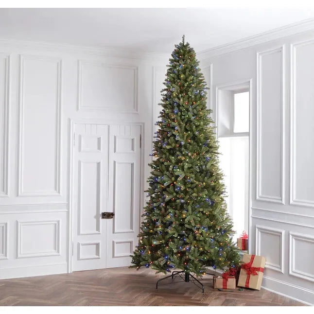 12-ft Douglas Fir Pre-lit Traditional Artificial Color Change Christmas Tree, Holiday Living