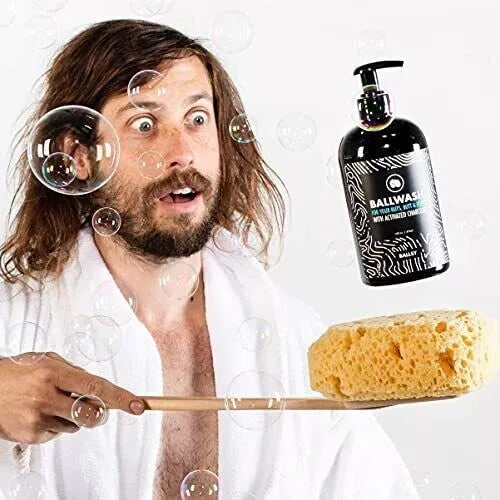 Ballsy Ballwash Charcoal Body Wash for Men - Moisturizing Men’s Bodywash with Coconut Oil – Soap